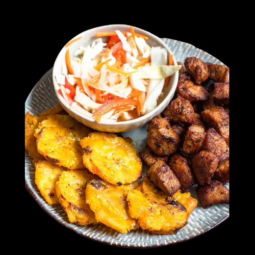 Griot - Banan Peze, Pikliz & Rice