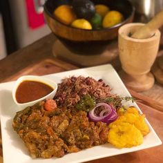 Diri Kole Chicken,  (Rice and Beans, Chicken and Sauce)